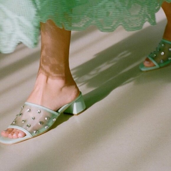 New With Tags! Loeffler Randall Seafoam Brooke Heeled Mule, Size 7.5 - Picture 8 of 8